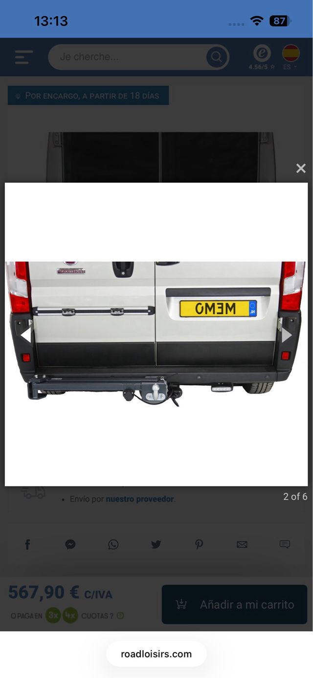 Brazo giratorio para enganche de remolque.