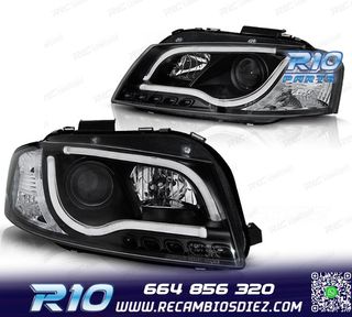 FAROS AUDI A3 8P 03-08 TRU DRL NEGROS