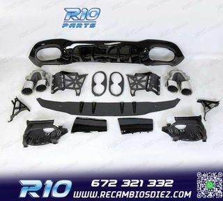 DIFUSOR MERCEDES CLASE A V177 AMG 18- SEDAN LOOK A45 + COLAS