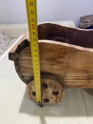 Macetero Decorativo Carro Madera