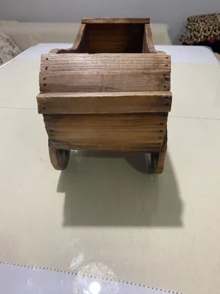 Macetero Decorativo Carro Madera