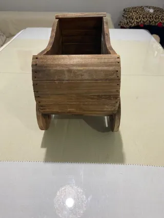 Macetero Decorativo Carro Madera