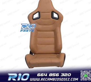 ASIENTO DEPORTIVO SEMI BAQUET ESTILO RS CUERO BEIGE