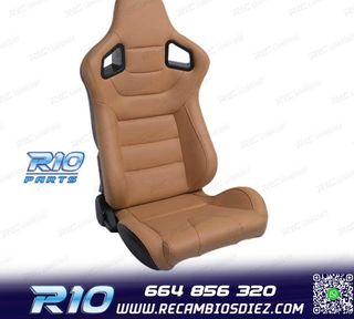 ASIENTO DEPORTIVO SEMI BAQUET ESTILO RS CUERO BEIGE