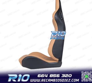 ASIENTO DEPORTIVO SEMI BAQUET ESTILO RS CUERO BEIGE