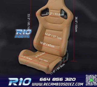 ASIENTO DEPORTIVO SEMI BAQUET ESTILO RS CUERO BEIGE