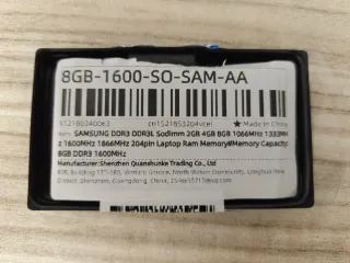 Memoria RAM 8GB Samsung DDR3L 1600MHz para Portáti