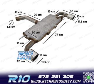 SILENCIOSO ESCAPE VOLKSWAGEN VW SCIROCCO 08- LOOK R