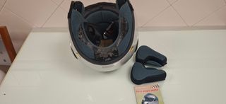 Casco Moto Integral Talla L Plateado