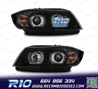 FAROS BMW E90 E91 05-08 XENON OJOS ANGEL U LED 3D NEGRO