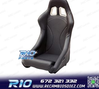 KIT ASIENTO BAQUET UNIVERSAL NEGRO PIEL ESTILO EVO