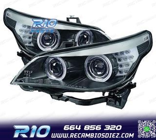 FAROS XENON BMW E60 E61 07-10 OJOS ANGEL NEGRO CLARO