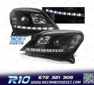 FAROS OPEL ASTRA H 04-09 LUZ DIURNA LED FONDO NEGRO