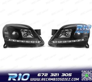 FAROS OPEL ASTRA H 04-09 LUZ DIURNA LED FONDO NEGRO