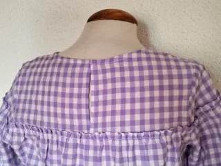 Vestido Compañía Fantástica Vichy malva blanco