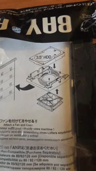 Adaptador bahía PC 5.25 a HDD 3.5 Scythe Bay Rafte
