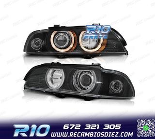 FAROS BMW E39 95-00 OJOS ANGEL HALOGENO FONDO NEGRO