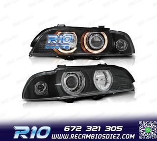 FAROS BMW E39 95-00 XENON OJOS ANGEL FONDO NEGRO