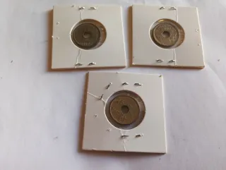 Lote 3 Monedas 25 Pesetas con Errores