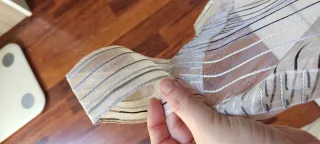 Cortina gris transparente rayas