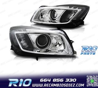 FAROS PARA OPEL INSIGNIA 08-13 LUZ DIURNA FONDO CROMO