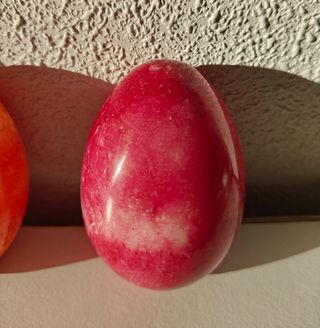 Set 6 Huevos Alabastro Natural Policromados