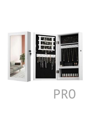 Armario Joyero de Pared, Armario de Joyas con Espejo