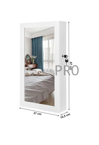 Armario Joyero de Pared, Armario de Joyas con Espejo