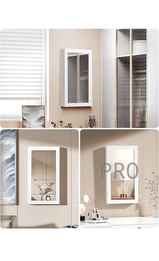 Armario Joyero de Pared, Armario de Joyas con Espejo