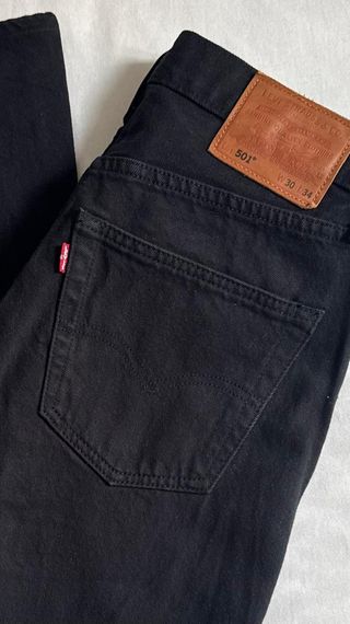 Levi's 501 W 30 Vaqueros Rectos Negro Hombre Mujer