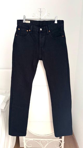 Levi's 501 W 30 Vaqueros Rectos Negro Hombre Mujer