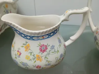 Juego de vajilla floral de cerámica