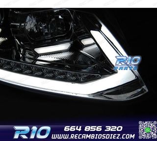 FAROS PARA VOLKSWAGEN VW TOURAN II 10-15 NEGROS TRU DRL CON