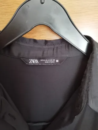 Camisa Zara Negra Manga Larga