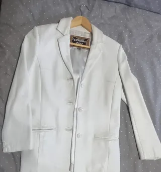 Chaqueta Piel Vintage Blanca Europa Piel
