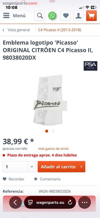 Letras Citroën C4 Picasso