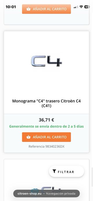 Letras Citroën C4 Picasso
