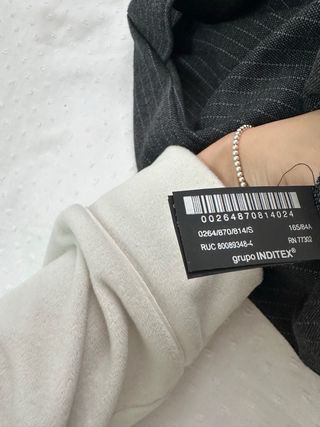 Vestido Zara Raya Gris Talla S