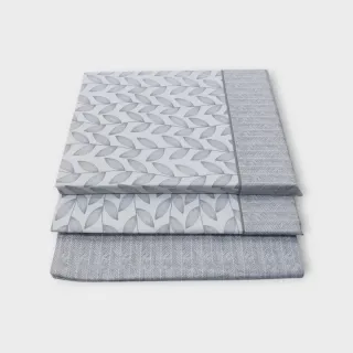 Juego sábanas Carlo gris 150cm con 2 almohadas