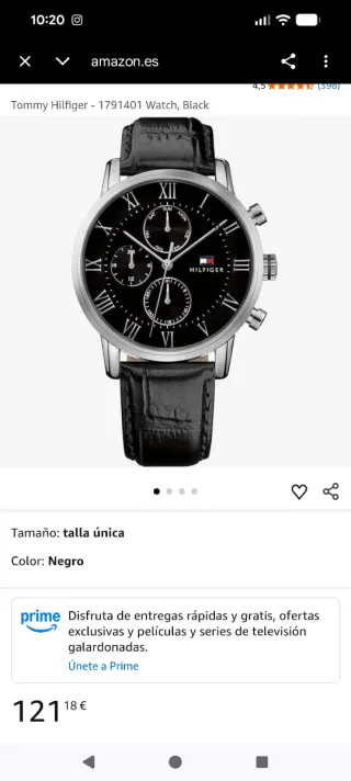 Reloj Tommy Hilfiger Negro y Plateado