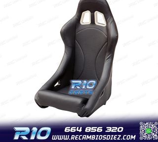 KIT ASIENTO BAQUET UNIVERSAL NEGRO PIEL ESTILO EVO