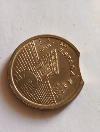 5 Pesetas 1996 con fallo de cospel