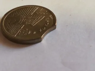 5 Pesetas 1996 con fallo de cospel