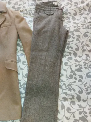 Abrigo Camel T. 38 M + Pantalón
