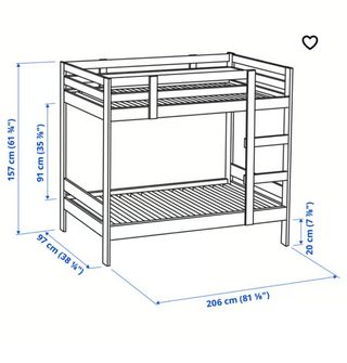Estructura litera IKEA MYDAL blanca 90x200