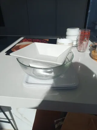 4 Fuentes de cerámica y cristal