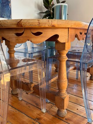 Mesa de comedor de madera preciosa 180x88