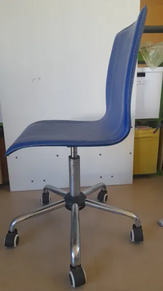 Silla juvenil escritorio polipiel azul
