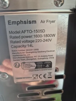 Horno Pequeño Air Fryer 40x40 No envios