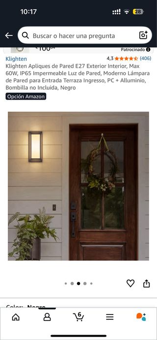 Lamparas Apliques Pared Exterior E27 Antracita